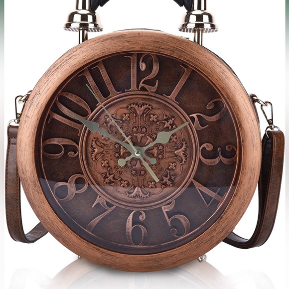 NEW Steampunk Working Clock Shoulder Bag Satchel Tote Wearable Art NWT - Picture 12 of 15